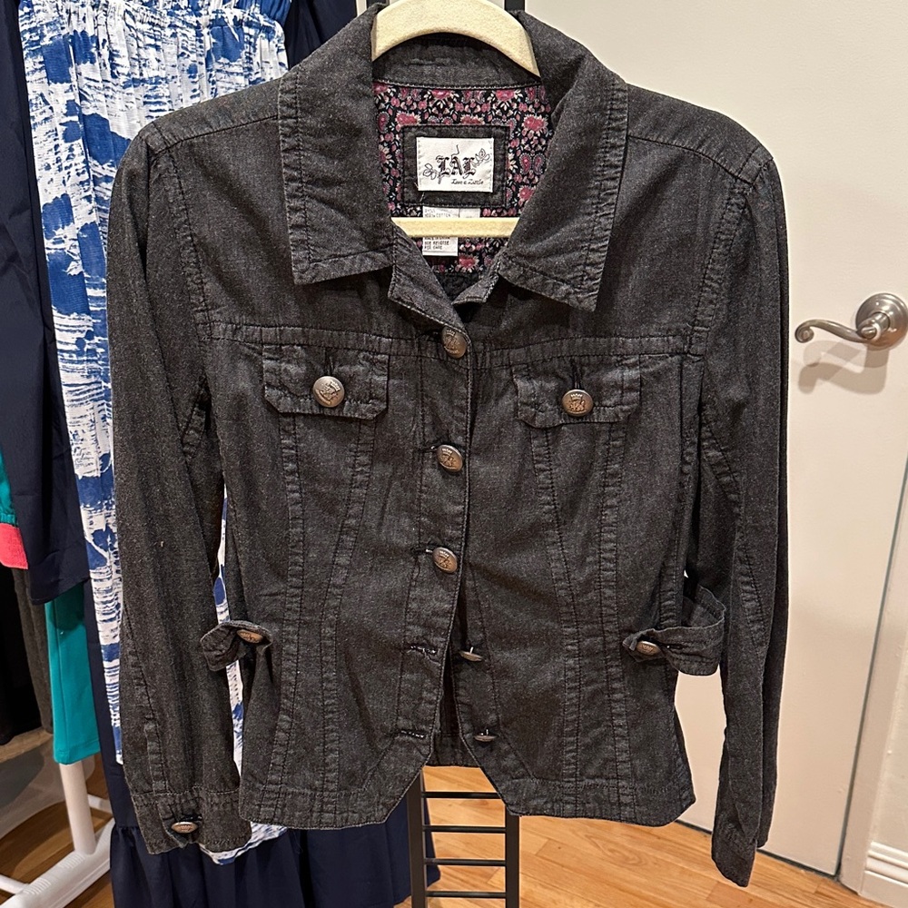 Women's Dark Grey Lightweight Denim Jacket